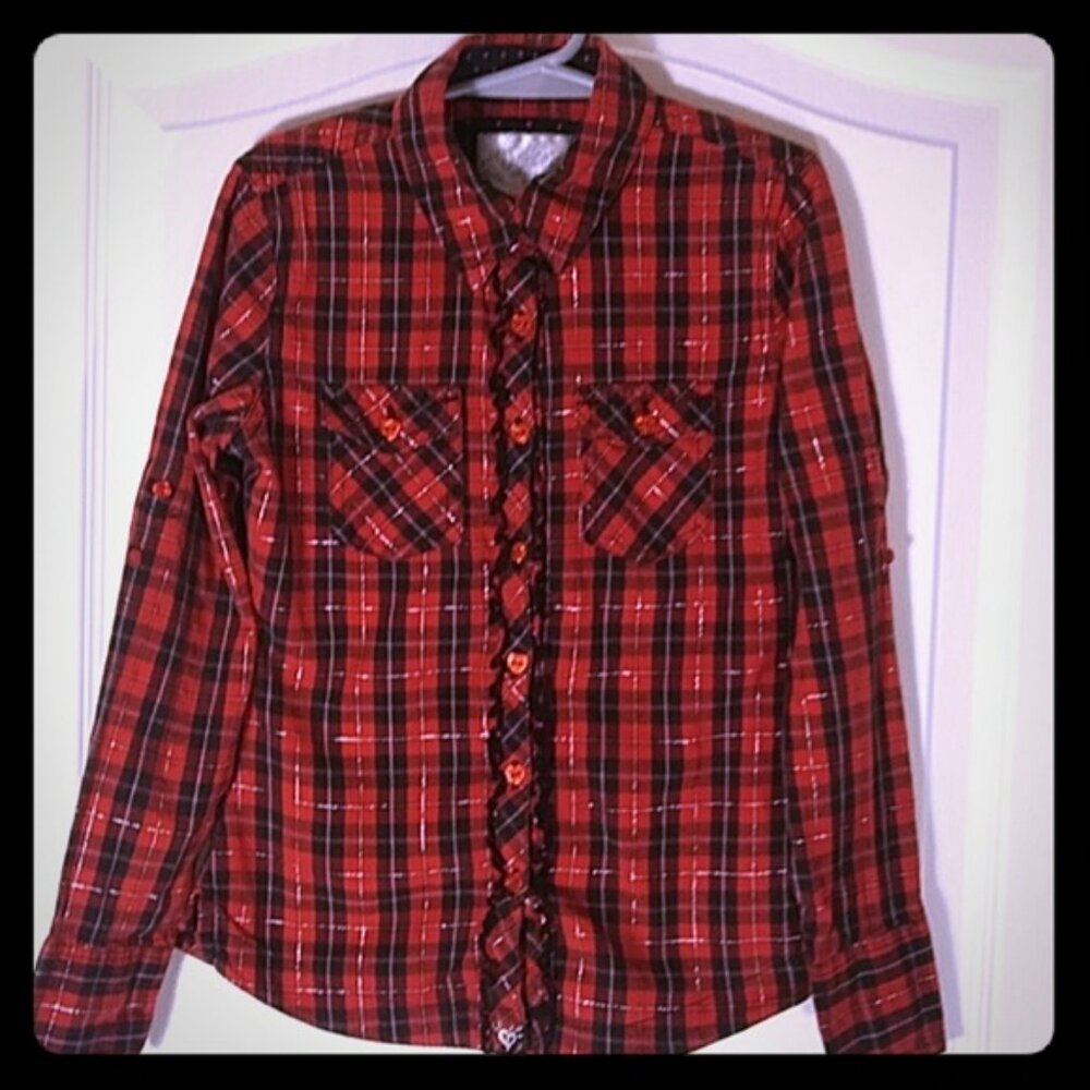 Justice Girls Button Up Shirt Top